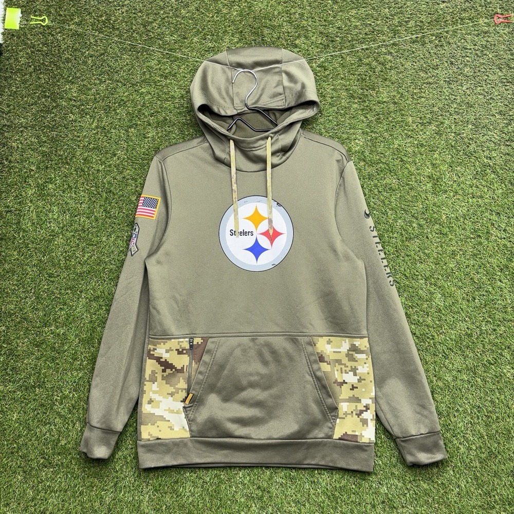 Nike Pittsburgh Steelers Salute To Service Hoodie Mens Small Military On Field